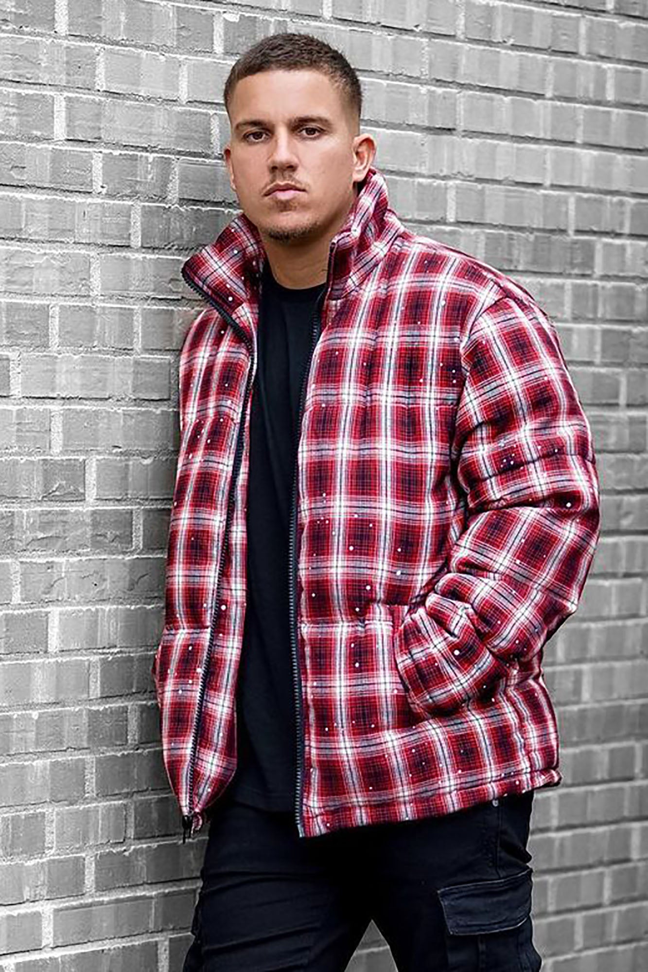 PlaidBleachSpotPufferJacket-Redcombo_mer.jpg