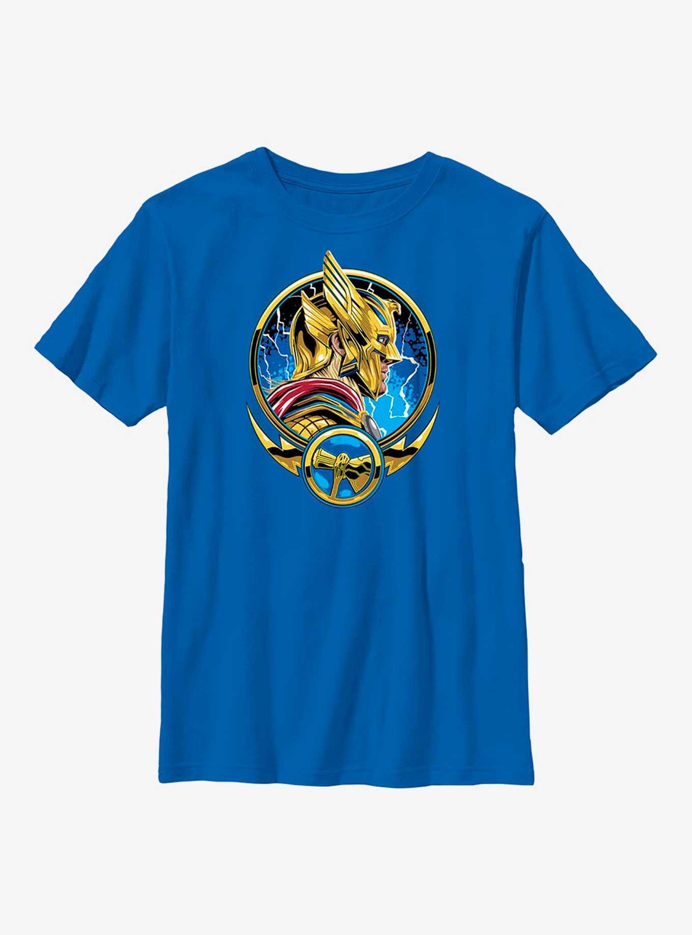 Marvel Thor: Love And Thunder Comic Circle Badge Youth T-Shirt