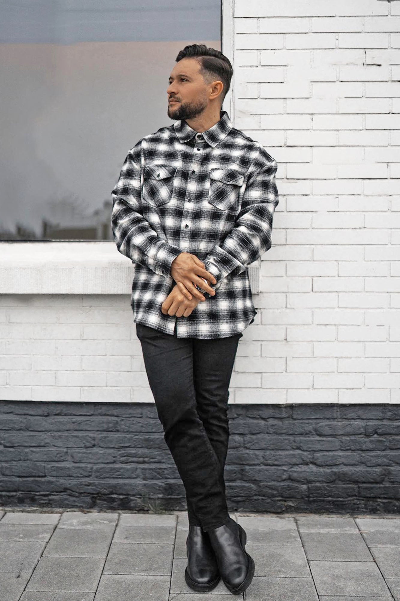 Kick It Flannel Long Sleeve Woven Top - Black/combo